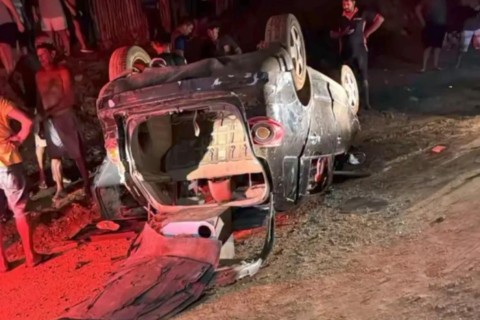 Veículo capota durante socorro a mulher esfaqueada em Icó no Ceará