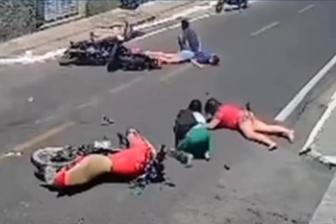 Acidente de trânsito na cidade de Parambu-CE