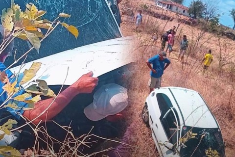 Homem fica ferido após perder controle de carro na cidade de Crateús no Ceará